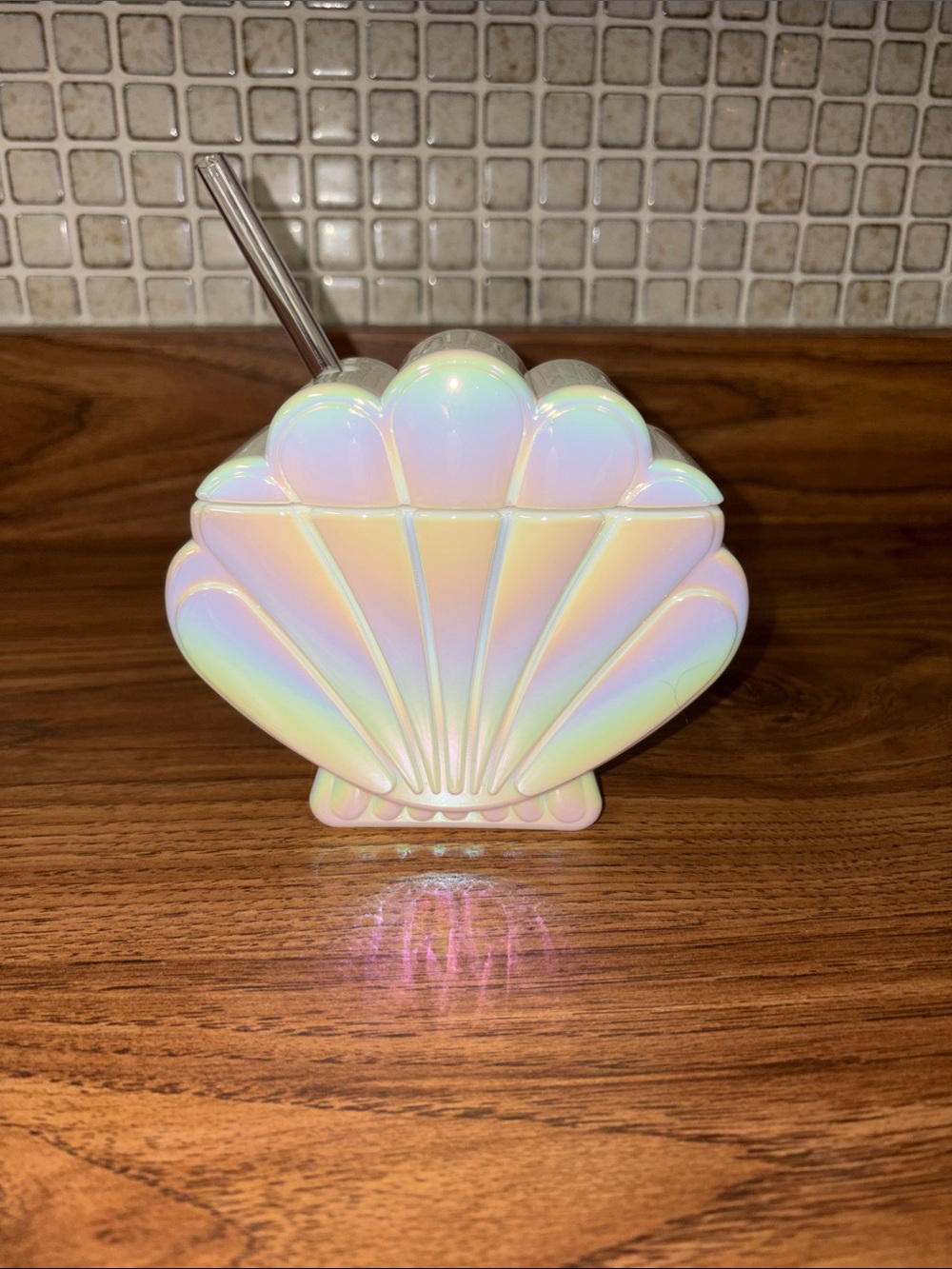 5/$10 Iridescent Shell figural tumbler- Pastel Holographic